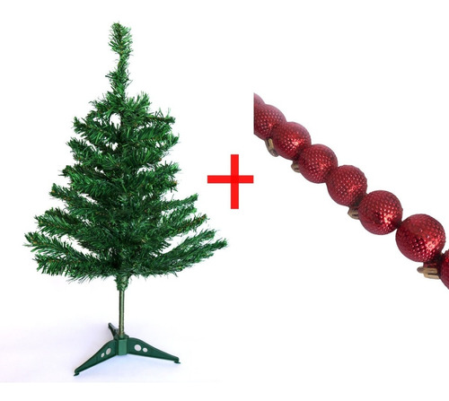 Árvore De Natal Pequena Artificial  + Kit De Bolas