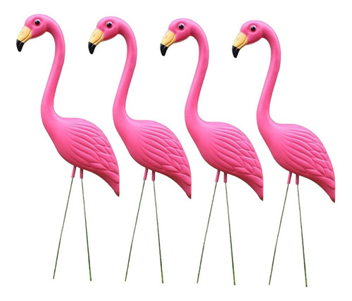 4x Realista Grande Rosa Flamingo Jardim Gramado Ornamento