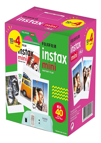 Filme Instax Mini Instantâneo Fujifilm Com 40 Fotos