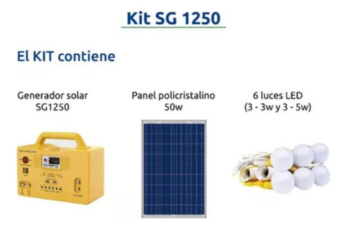 Kit Solar 50w+bateria+6 Luces Led C/cable+radio