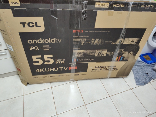 Tv Tcl 55 Android 4k Pantalla Dañada. Golpe!!!. Prende Perf