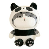 Peluche Gato Enojado Con Disfraz De Panda Ultra Suave Kawaii