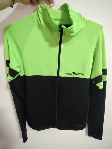 Campera Cienxciento Verde Con Negro 