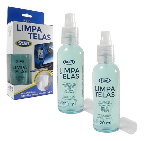 Conjunto 2 Limpa Telas Multiuso Spray + Pano Microfibra