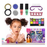 Kit Set Manicure Pinta Uñas Niña Infantil Glitter Juguete