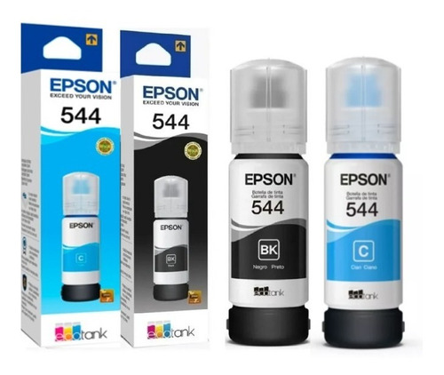 2 Tintas Epson T544 Negra / Azul Ecotank L1110 L3110 L3150