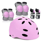 Casco De Bicicleta Ajustable Para Niños, Rodilleras Y Coder