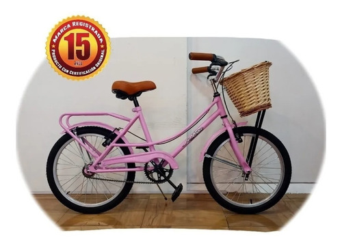 Bicicleta Paseo Playera Nena Rod 20 Niña Con Porta