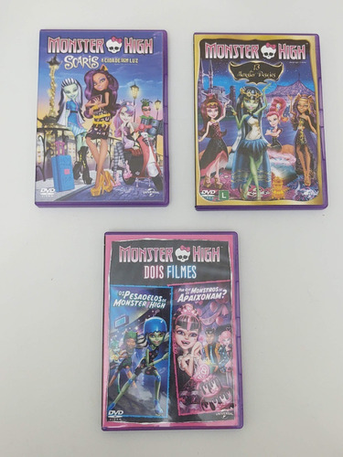 Lote 03 Dvds Monster High Originais Dublado Legendado