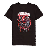 Playera De Manga Corta De Algodón Con Diseño De Spider-man