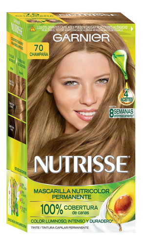 Kit Completo Coloración Permanente Nutrisse Clásico Tono 70