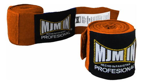 Vendas Para Box Algodón Mma Kick Boxing 4.5 Mts Mjm In Color Naranja