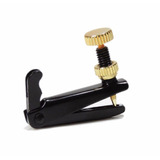 4 Micro Afinadores Preto E Dourado Leve Para Violino 4/4