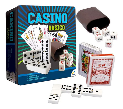 Juego De Mesa Casino Domino Baraja Poker Y Española Cubilete