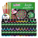 Juego Profesional Us Art Suply 24 Colores De Pintura Acrlica Color Variado