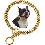 Cadena Collar Para Perros Tipo Castigo Dorada 65 Cm