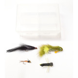 Kit 4 Moscas Fly Cast Premium Ninfas Streamers Truchas Caja