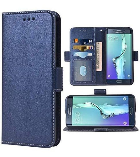 Funda Para Samsung Galaxy S6 Edge, Azul/billetera