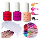 Esmalte Em Gel Uv Kit 3u D&z + Mini Cabine Secadora Led / Uv