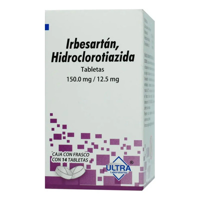 Irbesartan, Hidroclorotiazida ULTRA Irbesartan\u002F Hidroclorotiazida 150\u002F12.5 Mg Caja C\u002F14 Tabletas\u003C - Ultra laboratorios, s.a. de c.v. | MercadoLibre