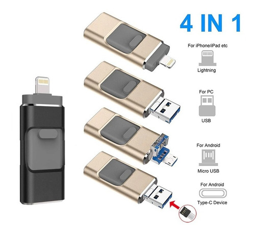 Pendrive Lightning Usb C Tipo C Usb Para iPhone Android 64g