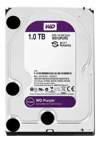 Disco Duro Interno Western Digital Wd Purple Wd10purx 1tb