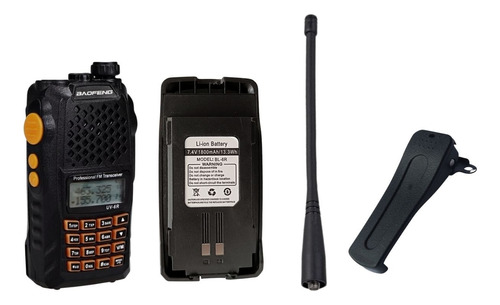 Radio Uv-6r + Bateria + Antena + Clip Somente Reposiçao Novo