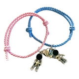 Pulsera Pareja Con Iman Dije Astronauta Amistad Pareja Set