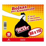 Bolsa Basura Residuo 80x110 Negra 10 Un No Gotea Calidad