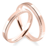 Alianças Casamento Banhada 3mm Ouro Rose 18k Legitima (801) 