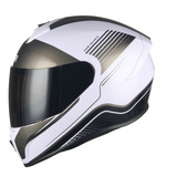 Casco Moto Edge Zoom Hero Integral Mica Dark Light Dot Color Blanco/gris Brillante Talla Xl-(60-61 Cm) Tamaño Del Casco Extra Grande