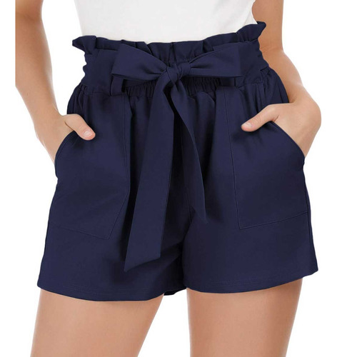 Pack6 Short Casual Mujer Liso Tiro Alto Con Pretina Elástica