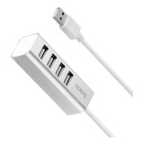 Carregador Hub C/ 4 Portas C/ Usb 2.0 E Cabo 80cm Hoco