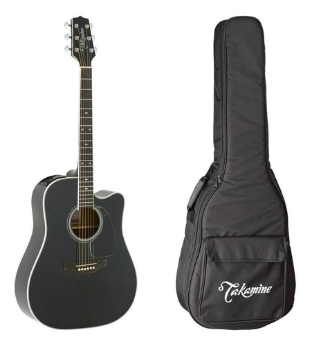 Violão Takamine Gd34ce Aço Folk Preto Brilhante Com Bag