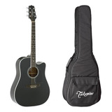 Violão Takamine Gd34ce Aço Folk Preto Brilhante Com Bag