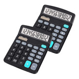 Kit 2 Calculadora Mesa Escritório Número Grande 12 Dígitos