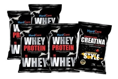 4kg Hardcore Proteina 100% Whey + Creatina 1kg En Polvo