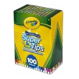 Plumones Crayola Lavables Super Tips 100pzas