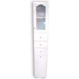 Tolva Mueble Baño Laqueada Blanca Vidrio 180 30