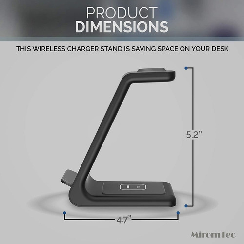 Estación De Carga Inalámbrica 3 En 1 - Base De Carga Miromte