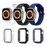 3 Pcs Case Cristal Con Correa Para Apple Watch Series Todas