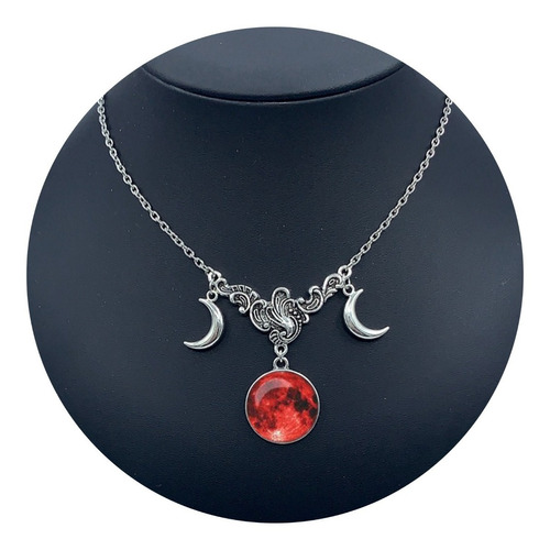 Collar Luna Llena Cristal Magia Joyería Astrología Noche 