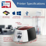 Badgy100 Color Plastic Id Card Printer With Complete Supplie