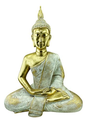 Figura Decorativa Buda 61.5cm Grande Feng Shui Zen Zn Ct