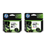 Cartuchos Hp 667xl Negro + Hp 667xl Color Original Combo