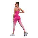 Conjunto Deportivo  Seamless Shein Efecto Push Up Con Frunc 