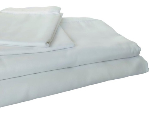 Juego De Sábanas Sencillo 300 Hilos Satin Blanco Hotelero