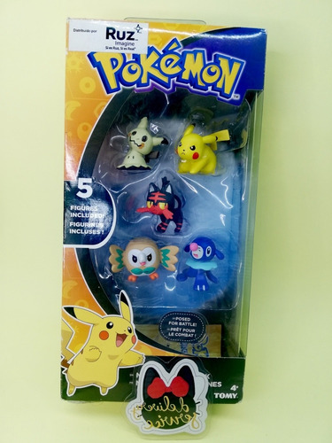 Pokémon Multi Figure Pack Set 5 Pcs Pikachu, Mimikyu, Litten
