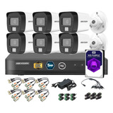 Kit Seguridad Hikvision Dvr 6 Camaras 5mp Dual Light + Disco