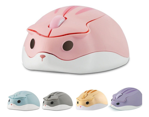 Mouse Inalámbrico Diseño Tierno Hámster Animado Kawaii Lindo